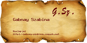 Gabnay Szabina névjegykártya